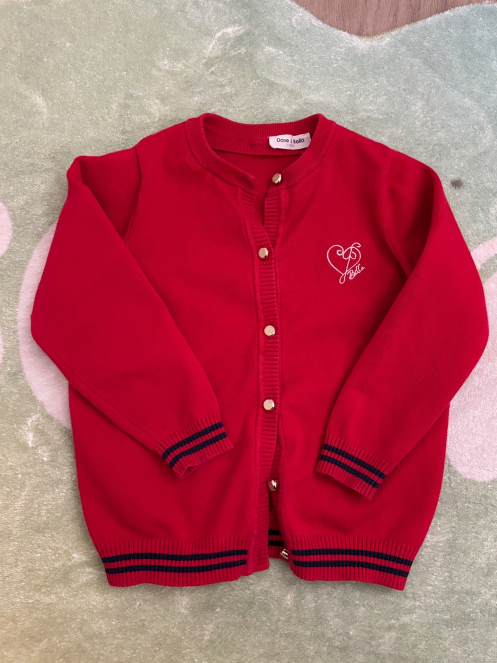 Kids’ Red Button-Front Sweater & Pants Set